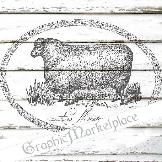 Sheep Les Moutons Frame Farm Instant by GraphicMarketplace on Etsy