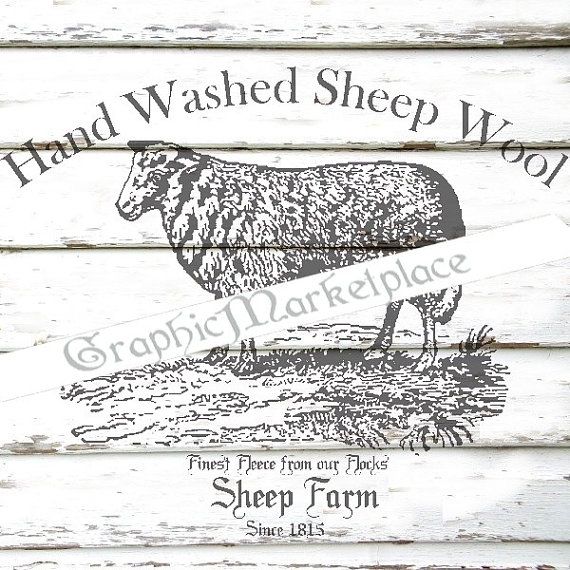 Sheep Wool Farm Instant Download Vintage by GraphicMarketplace