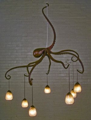 Blacksmith, Forged, Custom, Design, Daniel Hopper Design, Iron, Steel, Lighting, Chandelier, Octopus, Bay Area, Yountville, Michael Chiarello