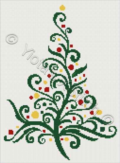 Swirly Christmas tree No2 cross stitch | Yiotas XStitch