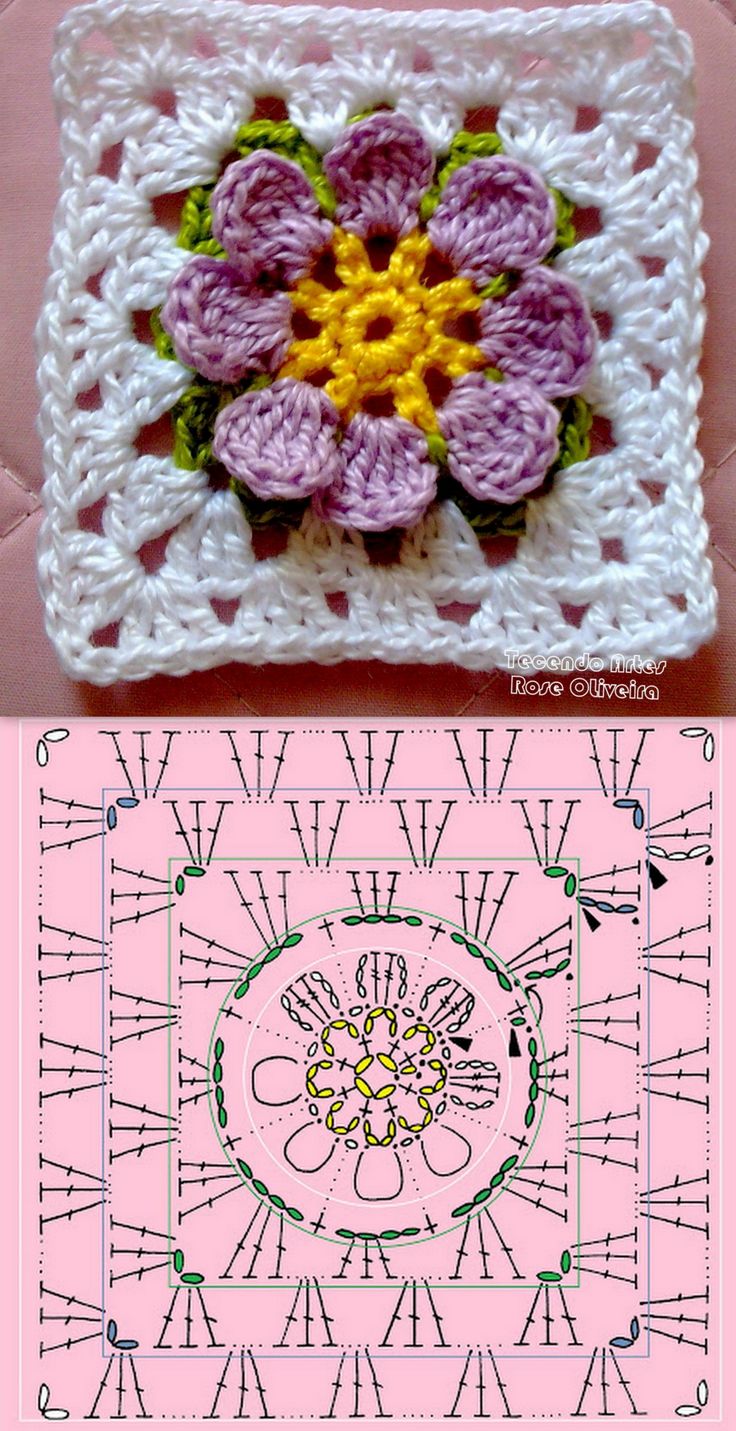 Square crochet ❥Teresa Restegui http://www.pinterest.com/teretegui/❥