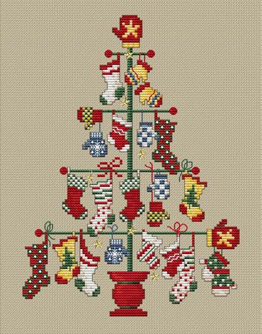 Pair Tree (with charms) - Cross Stitch Pattern