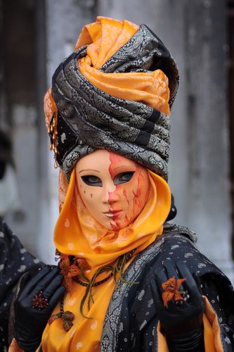 Venetian Mask...orange and black.