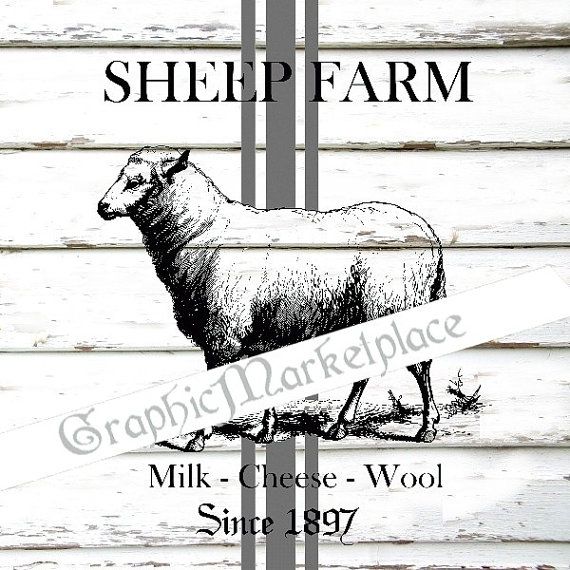 Sheep Farm Grain Sack Instant Download by GraphicMarketplace