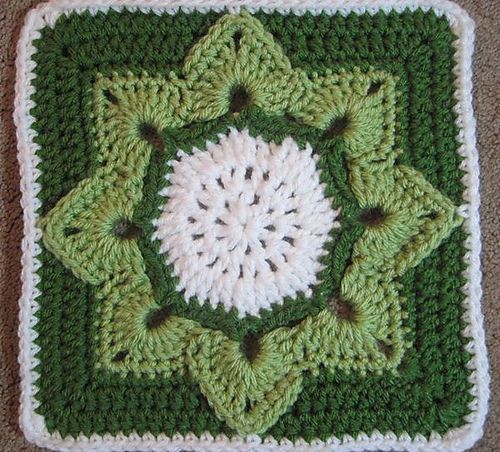 Ravelry: Eight Pointed Flower pattern by Julie Yeager -- love the colors!