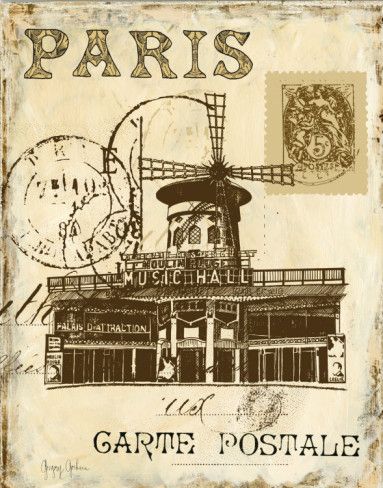 Antique 'Paris' Postcard, Imagine the Stories, If It Could Speak of Its Romantic Travels !? [From All Posters.com] ~:<3