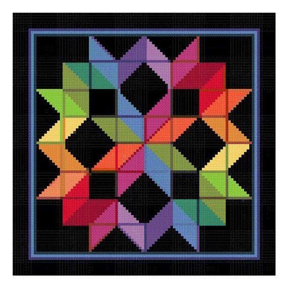 Amish Buggy Wheels Quilt Pattern | ... Wheel inspired by an Amish Quilt Counted Cross Stitch Chart Pattern