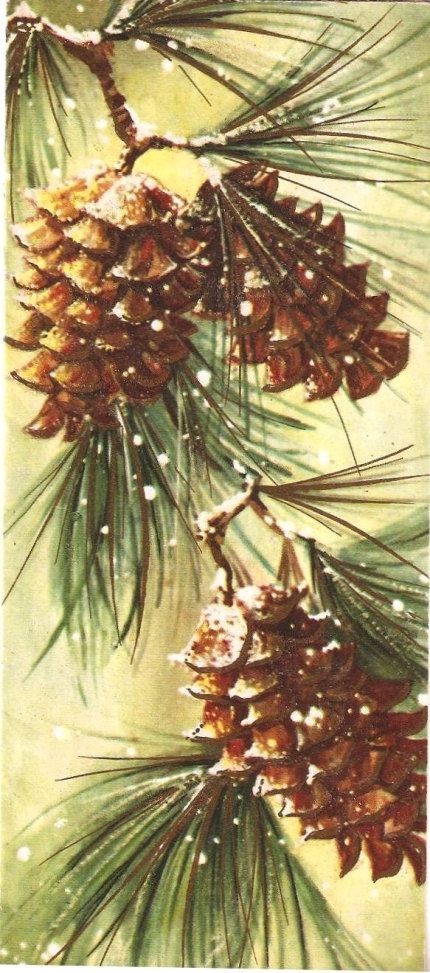 Vintage Christmas card from the 1940s-1950s    The card is in good, used condition    Perfect for framing, gift tag or decoration..