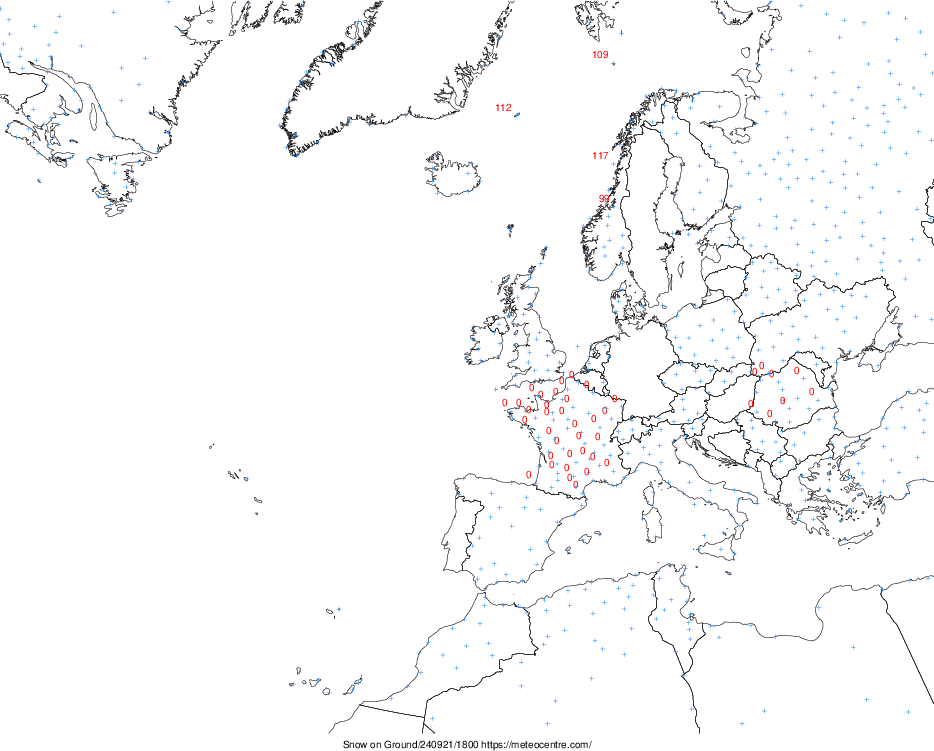 neige au sol europe