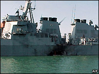 USS Cole after attack, October 2000