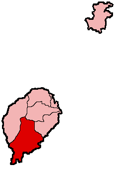 Localização do distrito de Cantagalo no São Tomé e Príncipe