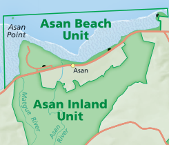 Asan is completely surrounded by properties of War in the Pacific National Historical Park