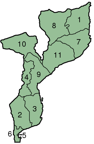 Mapa de les provincies de Mozambique