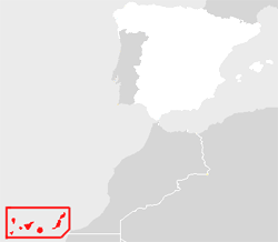 Localisacion de la comunôtât ôtonoma des Canaries en Èspagne