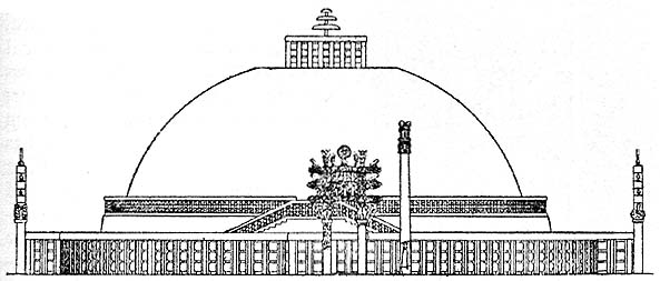 Design of the 'Great Stupa' at Sanchi.