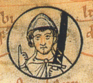Людольф. Миниатюра из «Генеалогии Оттонидов», XII век.
