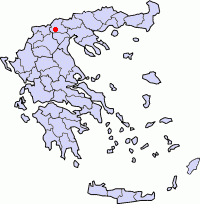 Yunanistan haritasında Vodina'nın yeri