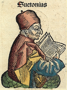 Avbildning av Suetonius i Nürnbergkrönikan år 1493.