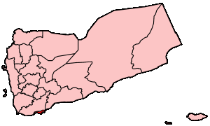 Map o Yemen showin 'Adan province.