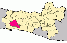 Het regentschap Banyumas in de Indonesische provincie Midden-Java