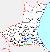 新利根町の県内位置図