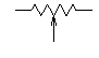 Símbolo esquemático de um potenciômetro.