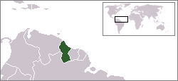 Kart over Den kooperative republikk Guyana