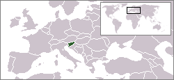 Geografisk plassering av Slovenia