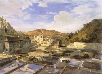 Eugenio Landesio, Patio de la Hacienda de Regla (es), 1857.