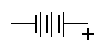 Варианты обозначения батареи последовательно соединённых гальванических элементов на принципиальных электрических схемах 