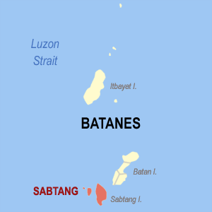 Bản đồ của Batanes với vị trí của Sabtang
