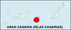 Map of Canarias highlightning Gran Canaria