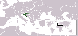 Geografisk plassering av Kroatia