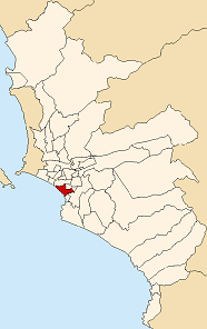 Location of Miraflores in Lima province