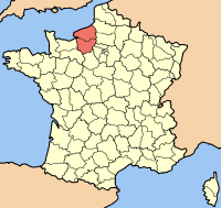 Mapa sa Pransiya nga nagapakita sa Rehiyon sa Haute-Normandie