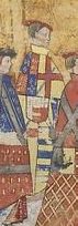 Артур Плантагенет, виконт Лайл, на церемонии посвящения в рыцари Подвязки, ок. 1534 года. «Чёрная Книга Подвязки», 1534 год, Королевская коллекция Виндзорского замка.