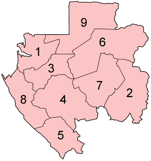Карта на покраините во Габон