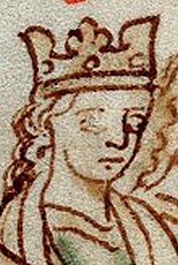Элеонора Прованская. Миниатюра XIII века из «Historia Anglorum» Матвея Парижского