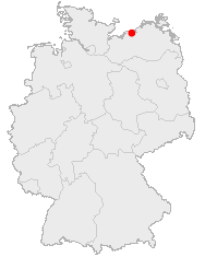 Mapa da Alemanha mostrando Heiligendamm, Bad Doberan.