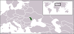Geografisk plassering av Moldova