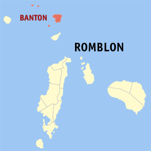 Mapa han Romblon nga nagpapakita kon hain nahamutangan an Banton