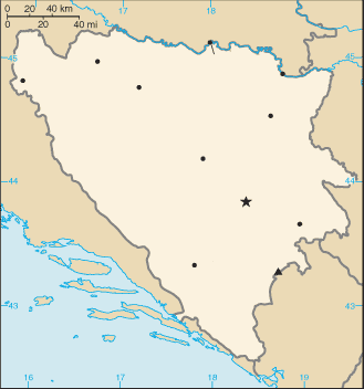 Bosznia-Hercegovina fekvése