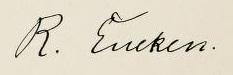Rudolf Christoph Euckens signatur