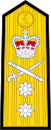 The rank insignia of a Fijian Rear admiral (left) and Commissioner of the Fijian Police (right) featuring the St Edward's Crown