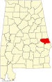 State map highlighting Lee County