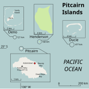 Mapa das illas Pitcairn