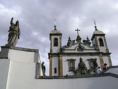 Basílica de Congonhas, Brasil, con las figuras de profetas de Antonio Francisco Lisboa, «el Aleijadinho» (1796-1799)