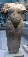 Unique Assyrian female nude statue from the temple of Ishtar at Nineveh