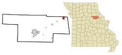 Location of Vandalia, Missouri
