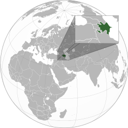 Location of Azerbaijan (green).